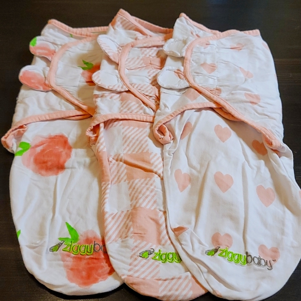 Ziggy baby swaddles. 3 pack multi pattern.
